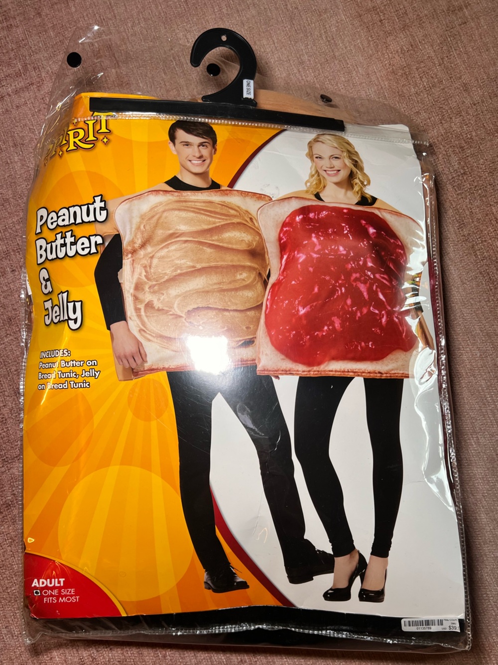 Peanut Butter & Jelly Adult Couples Costume One Size Spirit Halloween